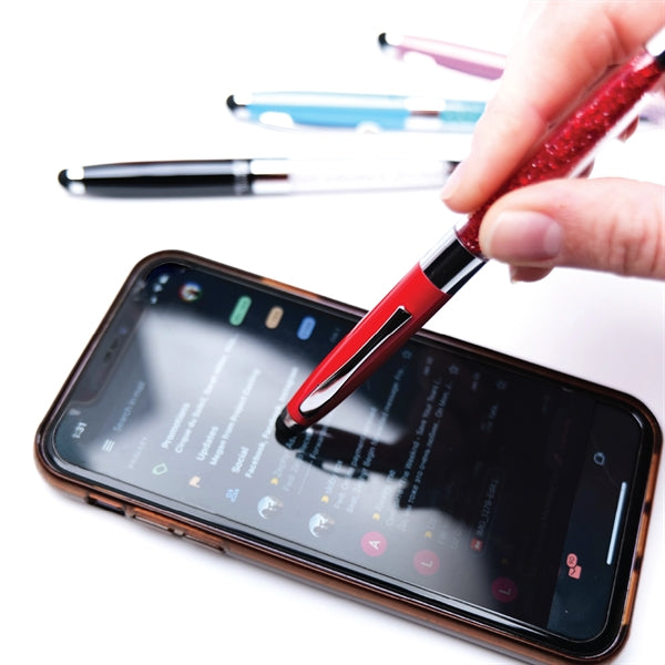 Gemstone Ballpoint Pen with Stylus