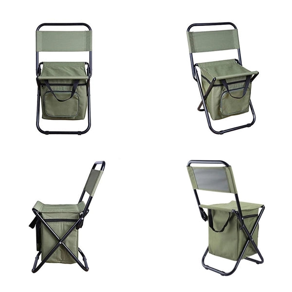 Foldable Fishing Chair with Cooler Bag