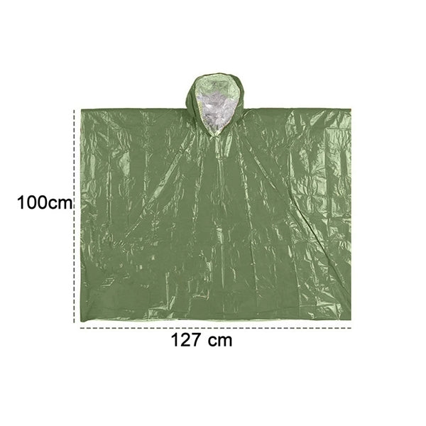 4 IN1 Emergency Poncho Raincoat W/ Carabiner & Whistle & Bag