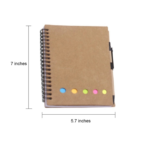 Notebook With Pen Holder Sticky Notes and Page Marker