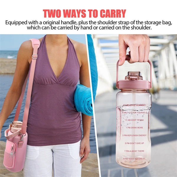 64oz Half Gallon Water Bottle With Sleeve
