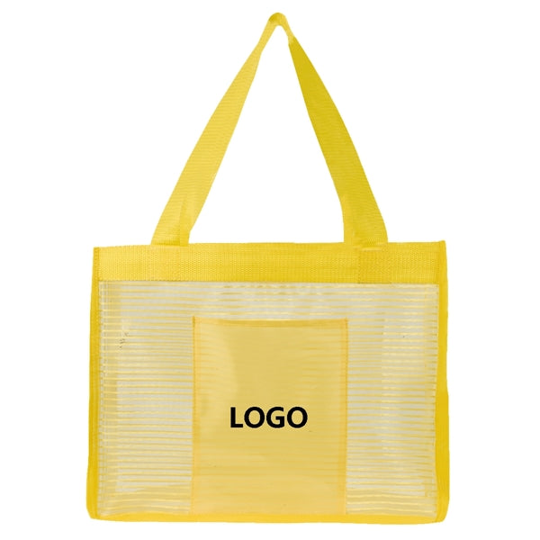 Mesh Beach Tote Bag with Zipper