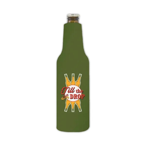 Full Color Zipper Fabric Bottle Coolie