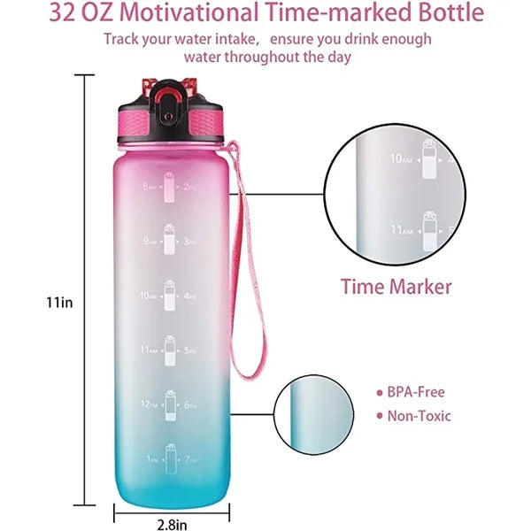 With Time Marker Sports Water Bottle
