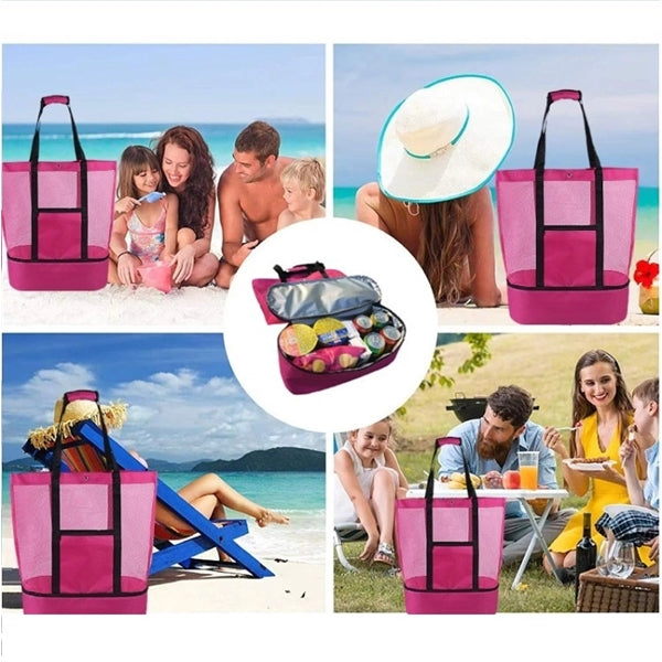 Beach Cooler bag With Mesh Tote