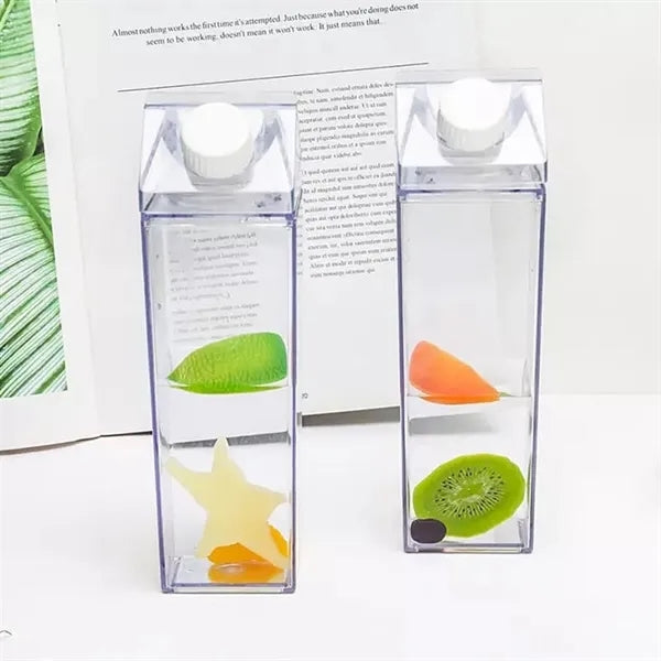 500ml/16.9oz Square Clear Plastic Water Bottle/Milk Carton