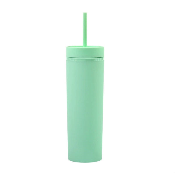16oz Skinny Matte Tumbler with Lids and Straws