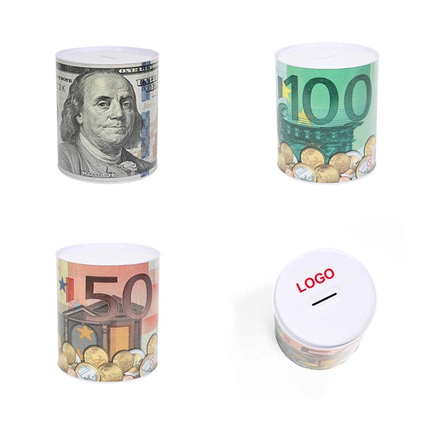 Bill Piggy Bank Metal Savings
