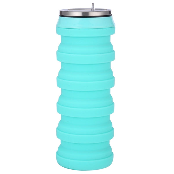 16 Oz. Silicone Collapsible Bottle with Drinking Lid