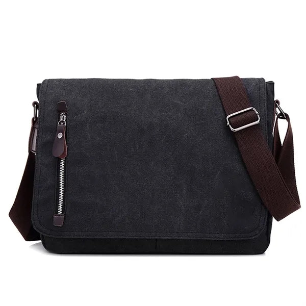 Denim Canvas Crossbody Messenger Bag