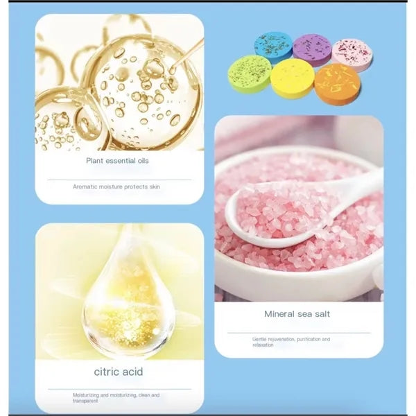 Pack of 6 Shower Bombs with Essential Oils.