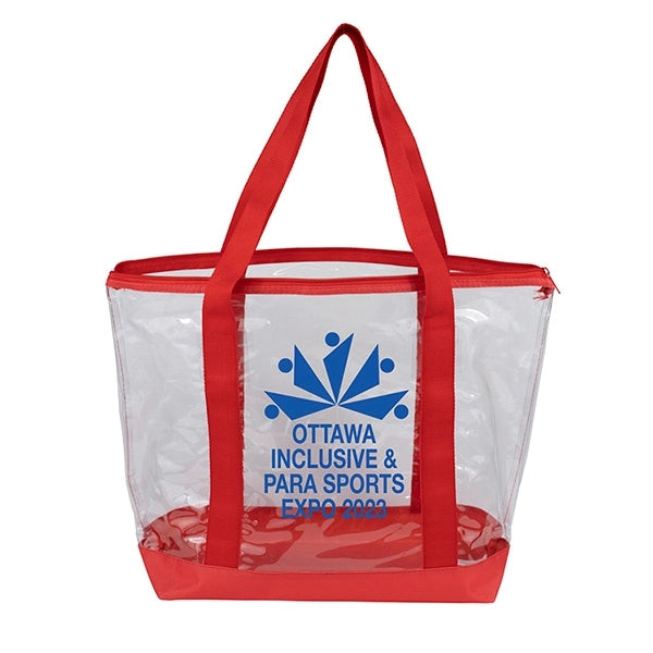 Gusset - "BONDI" Jumbo Clear Zippered Tote Bag