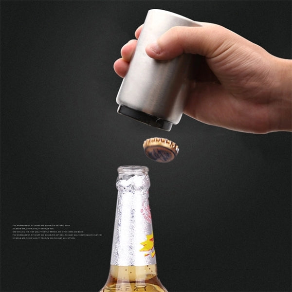 Magnetic Stainless Steel Push Down Automatic Bottle Opener
