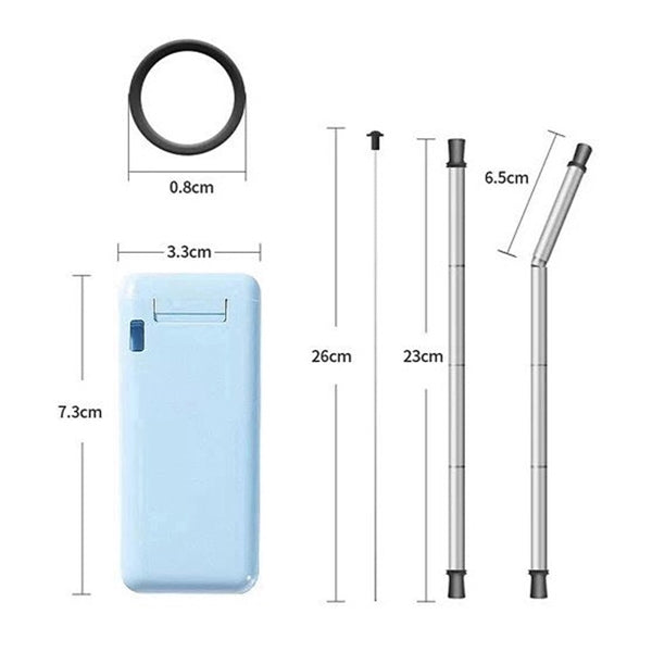 Foldable Straws With Silicone Case