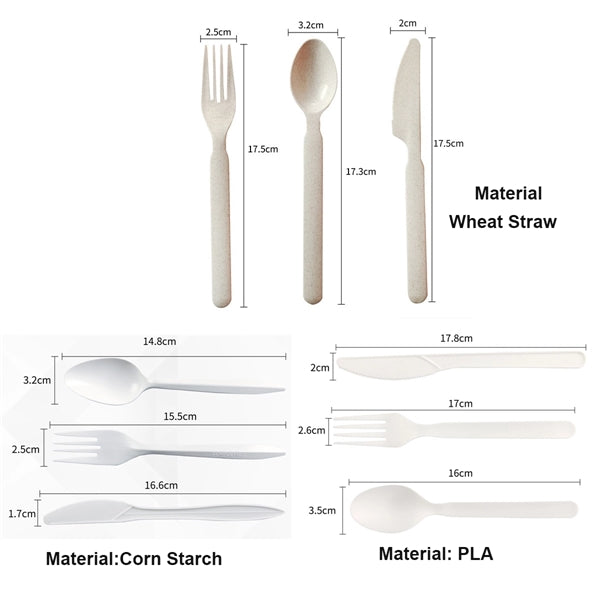 7 inch Degradable Disposable Cutlery Set