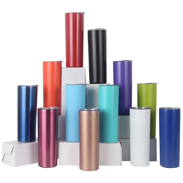 20oz Skinny Double Wall Vacuum Insulated Tumbler With Lid