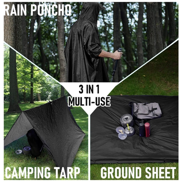Rain Poncho, Raincoat Jacket For Unisex With Closure Bag