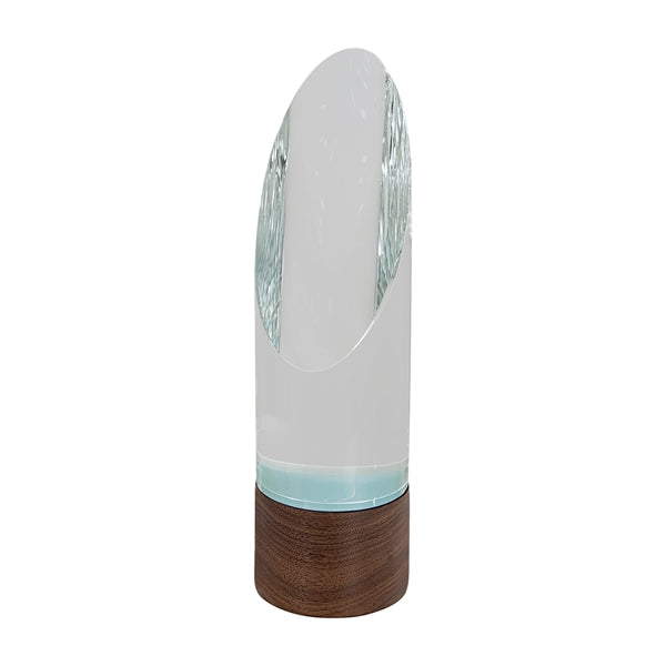 9 3/4" Cylinder Sierra Glass Award with Walnut Base