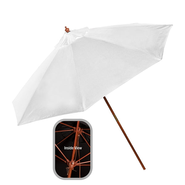 9' Wooden Polyester Market Umbrella