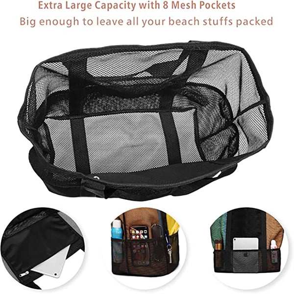 Multi-pocket Mesh Beach Bag