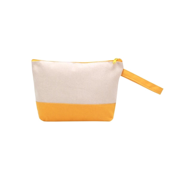 Cotton Canvas Two-Tone Cosmetic Bag