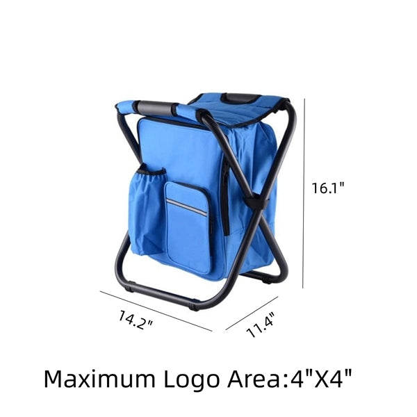 Folding Stool Backpack Chair Insulated Cooler Bag