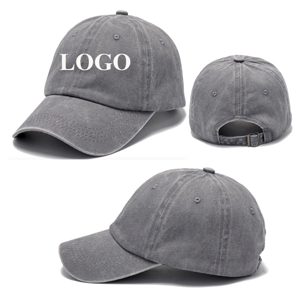 Adjustable Washed Cotton Embroidered Hats