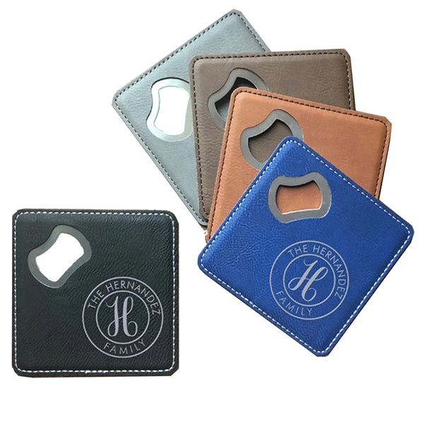 Leather Bottle Opener Coaster