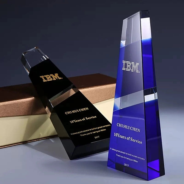 Black clear peak tower crystal award