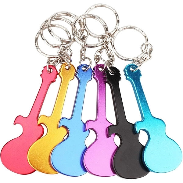 Guitar Shape Beer Bottle Opener Keychain