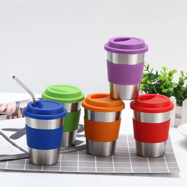 12Oz. Stainless Steel Office Cup Straw