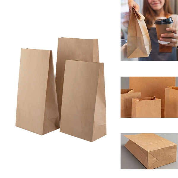 Square Bottom Recyclable Kraft Brown Paper Lunch Bags
