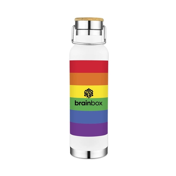 22 Oz. Double Wall Vacuum Bottle with Bamboo Lid