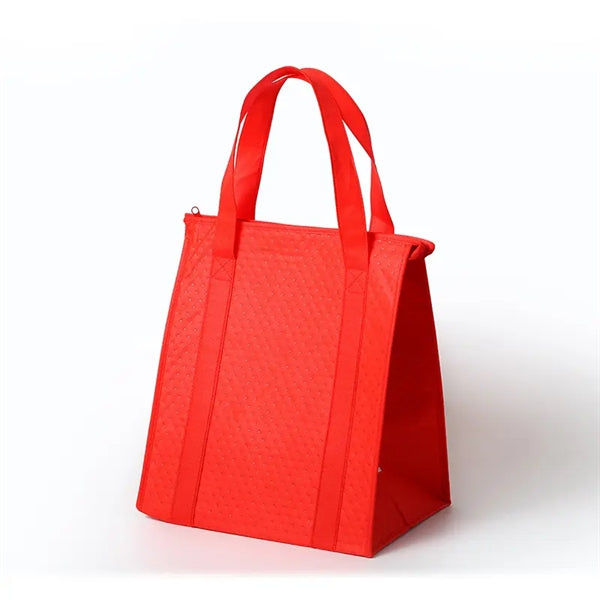 Eco Friendly Zipper Non Woven Lunch Cooler Tote Bag