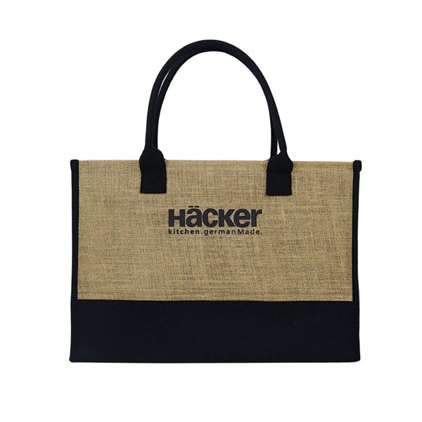 Two Tone Large Burlap Jute Tote Gift Bag