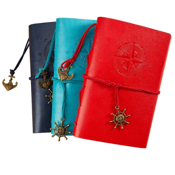 A6 PU Leather Journey Diary Vintage Notebook with Blank Page