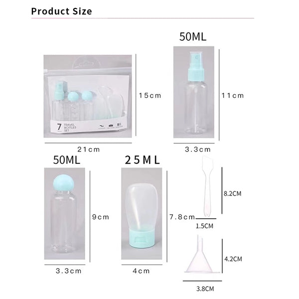 Travelling Silicone Bottle Set With PVC Bags