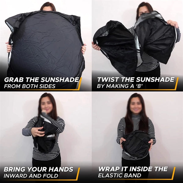 Automotive Windshield Sunshades With Storage Pouch