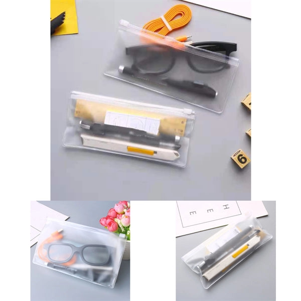 Frosted Envelope Clear Pencil Bag With Zippered