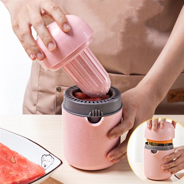 Hand Juicer 2 in 1 Fruit Squeezer with Lid Rotation Press