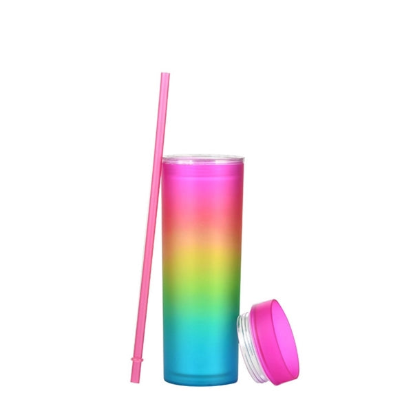 Colorful Plastic Tumblers with Lids Straw 16oz