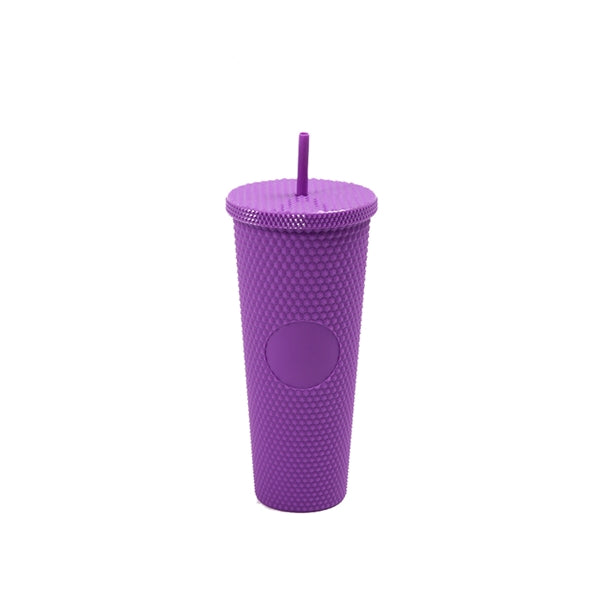 24Oz Double Plastic Durian Cup With Straw