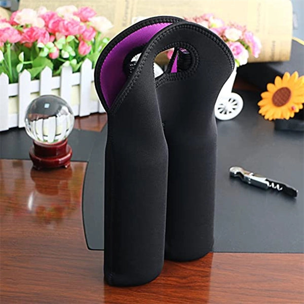 2 Bottles Wine Champagne Carrier Tote Bag with Handle
