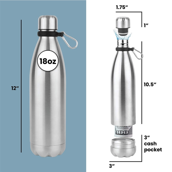 18Oz Stainless Steel Bottle With Hidden Compartment