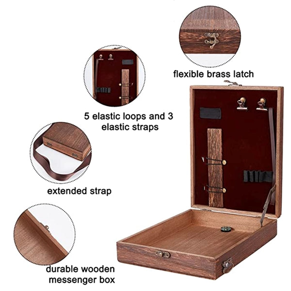 Multifunctional Wooden Crossbody Messenger Bag