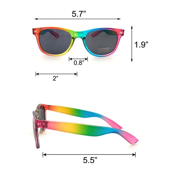 Rainbow Color Rectangle Frame Sunglass