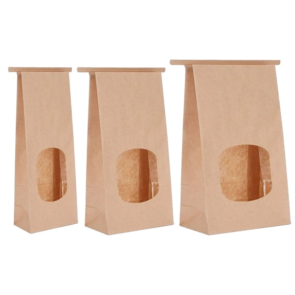 Kraft Tin Tie Bags with Clear Window