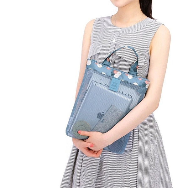 Coating Mesh Handy Pouch Bag