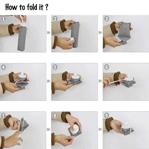 20oz Foldable Silicone Water Bottle
