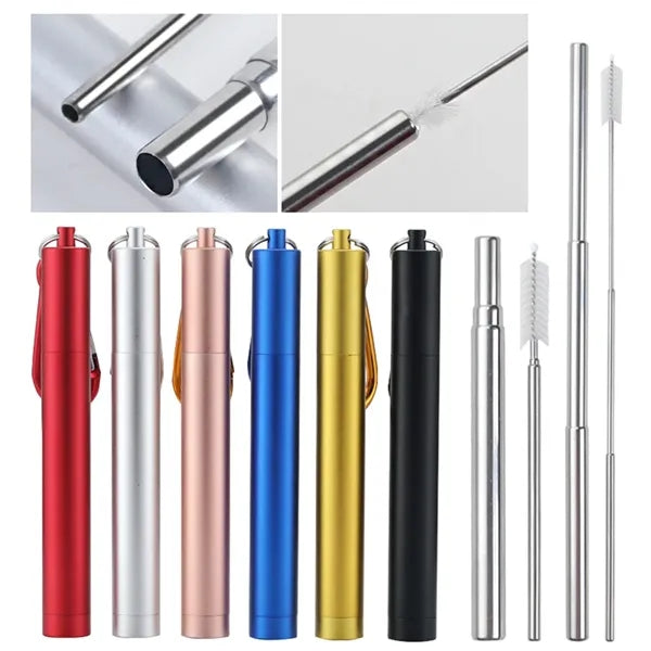 Eco-Friendly Retractable Straw with Carrying Case